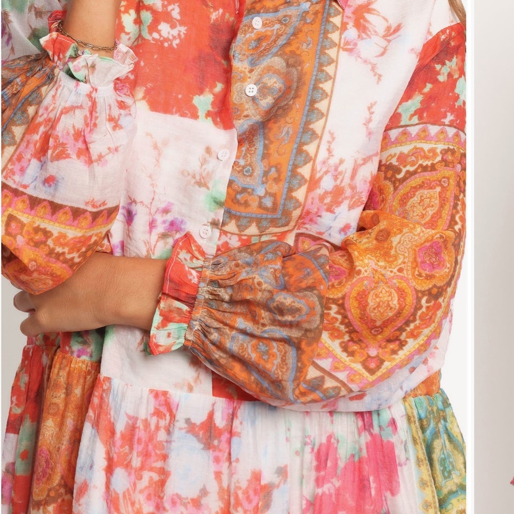 Petal & Pup Helene Patchwork Shirt Dress - Picture 3 of 5